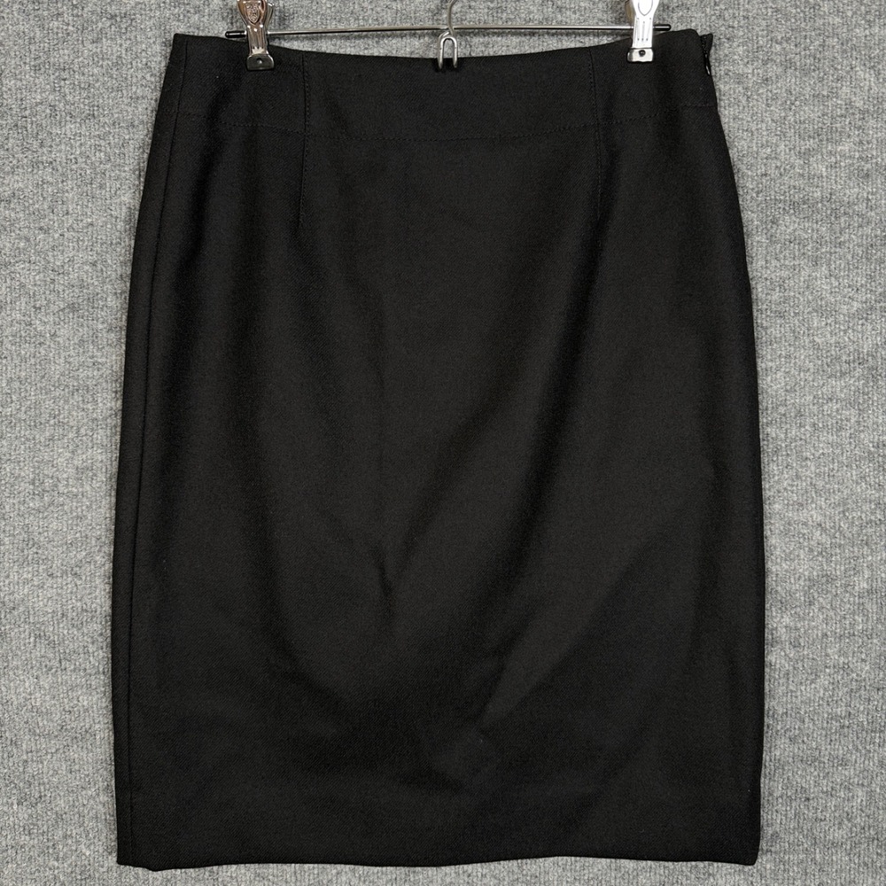J.Crew Size 6 Pencil Skirt Black Wool Office Career Capsule Staple Back‎ Slit